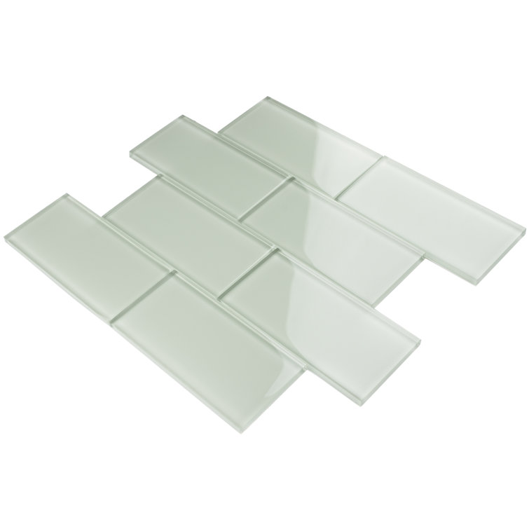 Beige 3'' x 6'' Glass Mosaic Subway Tile for Bathroom and Kitchen