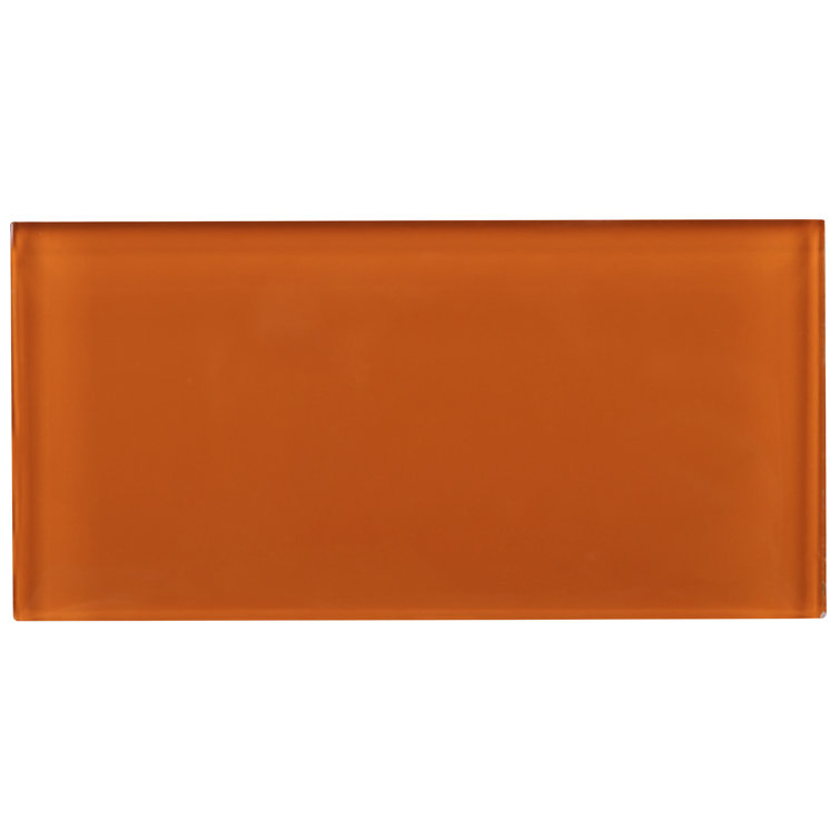 Crystile 3" x 6" Orange Glass Mosaic Subway Tile