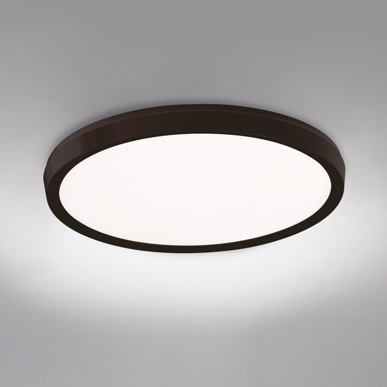 Argo Ultra-Slim Edge-Lit LED Flush Mount in Brushed Nickel & Black