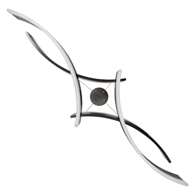 Sleek Arcs Black Aluminum LED Island Pendant for Indoor/Outdoor