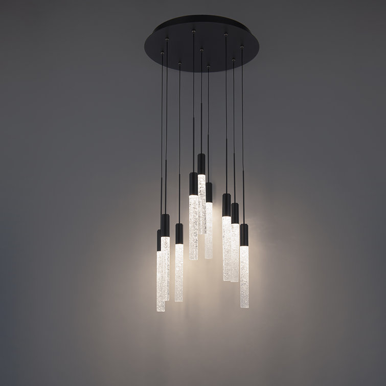 Black Piastra Crystal 9-Light LED Indoor/Outdoor Pendant
