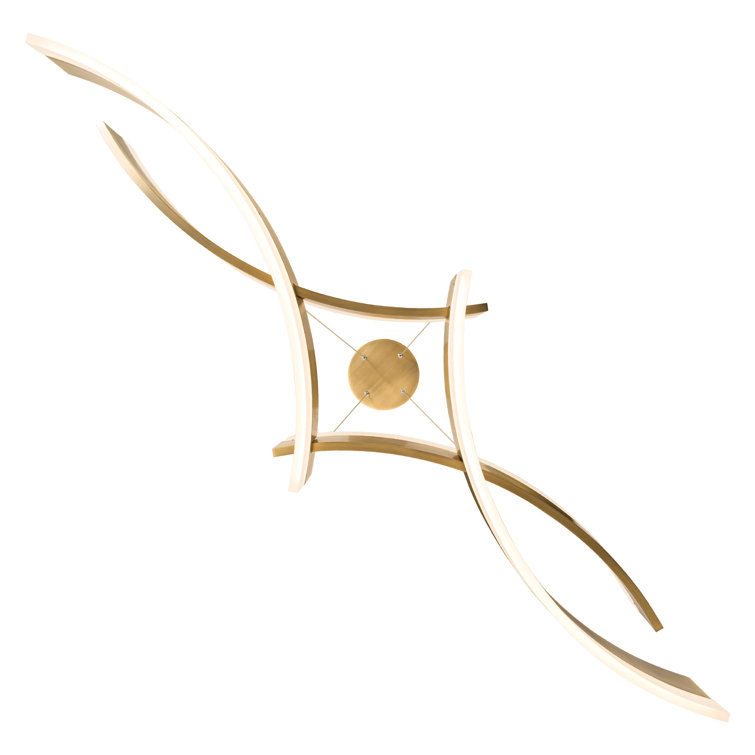 Elegant Aged Brass LED Pendant with Etched White Acrylic Shade