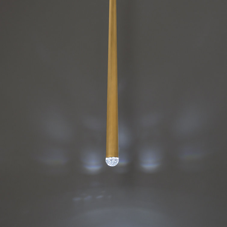 Aged Brass Crystal LED Indoor/Outdoor Pendant Light
