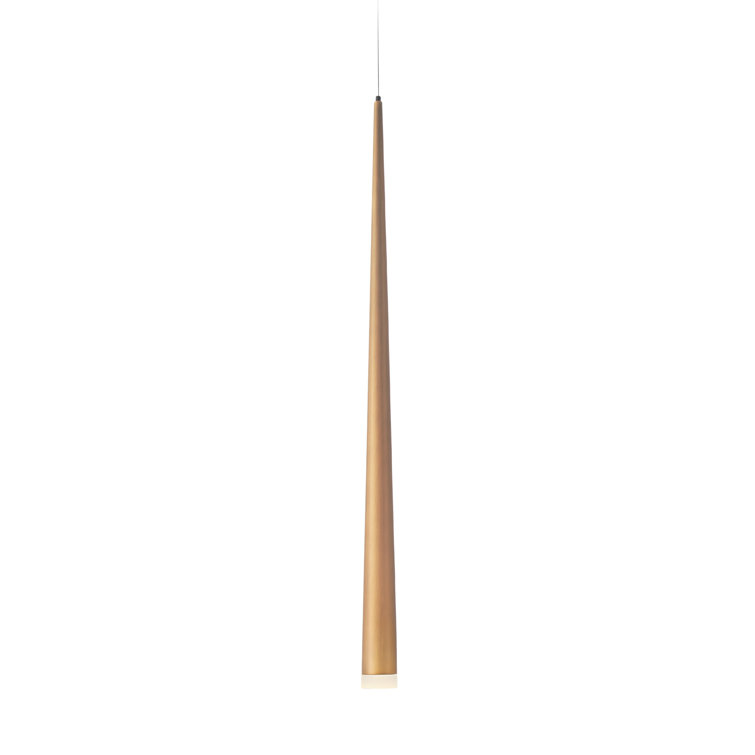 Mini Cascade LED Pendant in Aged Brass with Frosted Glass
