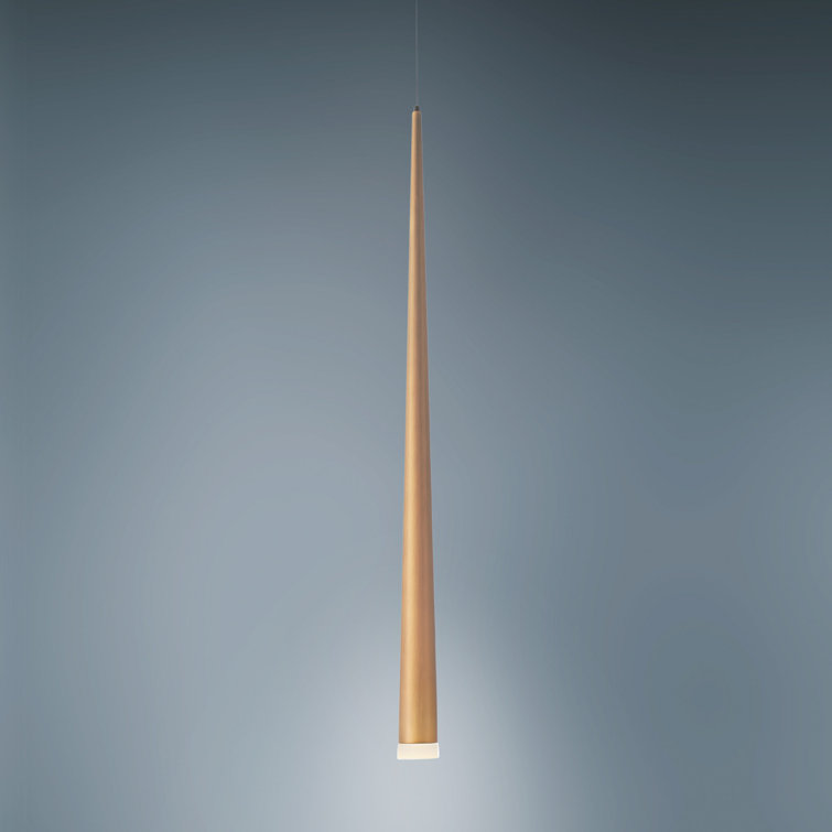Mini Cascade LED Pendant in Aged Brass with Frosted Glass