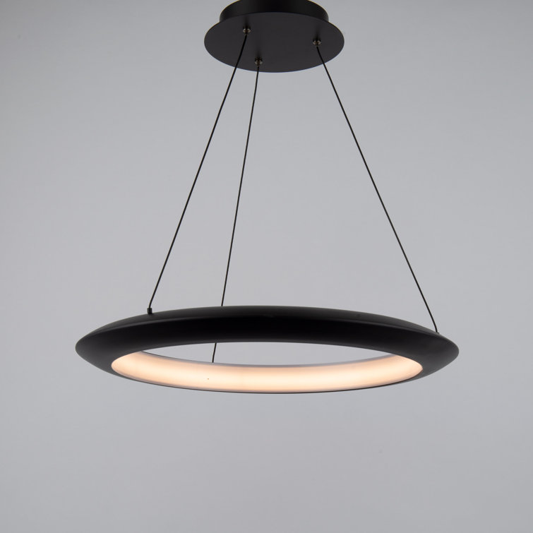 Sleek Modern 48" Black Aluminum LED Pendant for Indoor/Outdoor