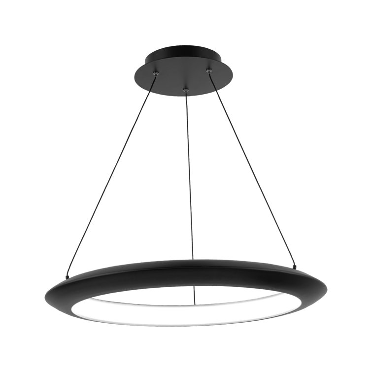 Sleek Modern 48" Black Aluminum LED Pendant for Indoor/Outdoor