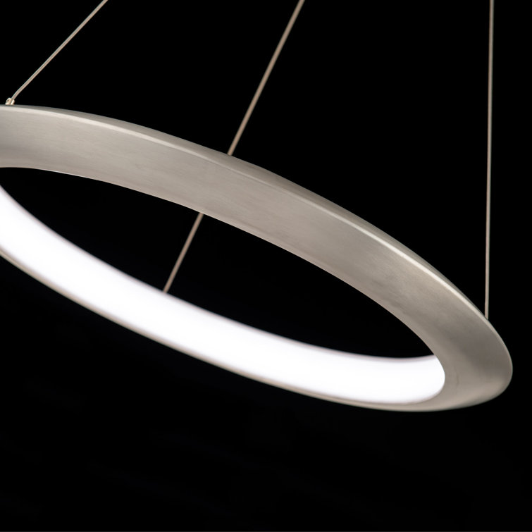 Sleek Halo 24" Brushed Aluminum LED Pendant Light