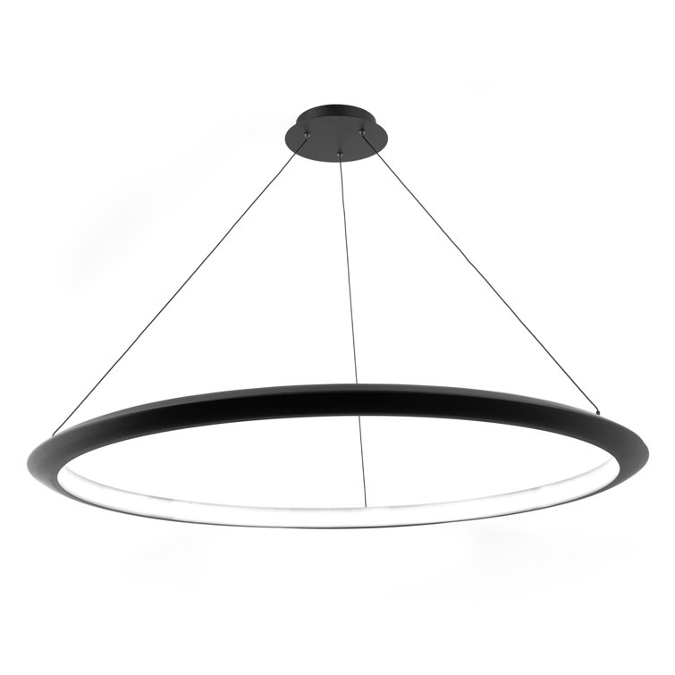 Sleek Modern 48" Black Aluminum LED Pendant for Indoor/Outdoor