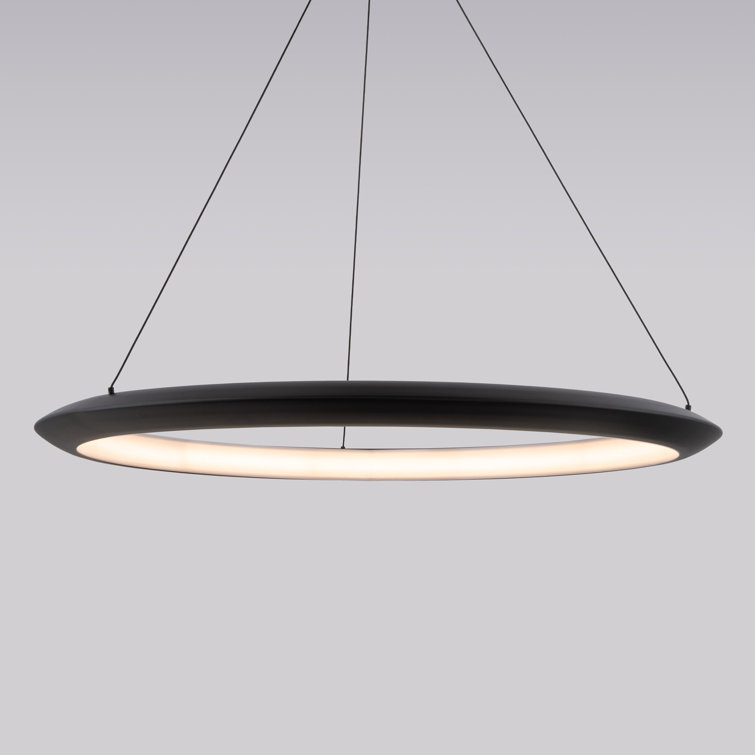 Sleek Modern 48" Black Aluminum LED Pendant for Indoor/Outdoor