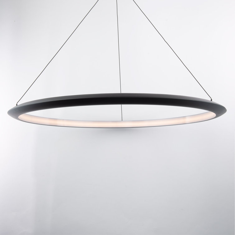 Sleek Modern 48" Black Aluminum LED Pendant for Indoor/Outdoor