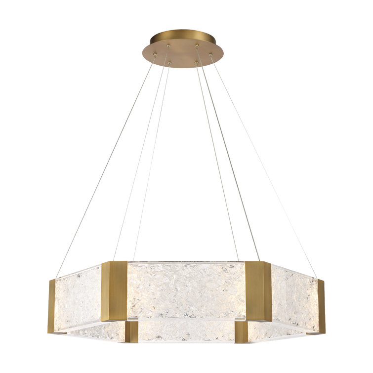 Aged Brass 40-170" Adjustable LED Pendant Light