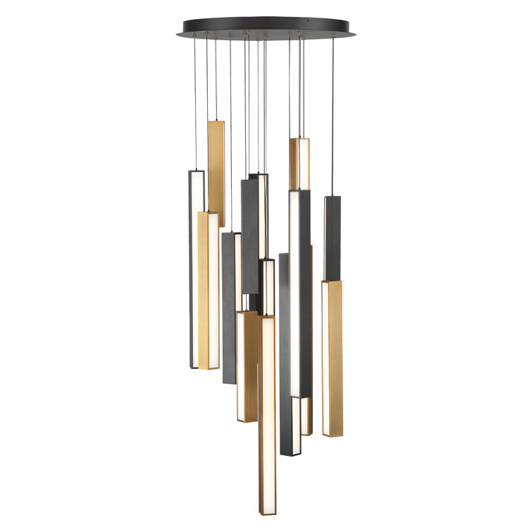 Elysian Aged Bronze & Black LED Multi-Light Indoor/Outdoor Pendant
