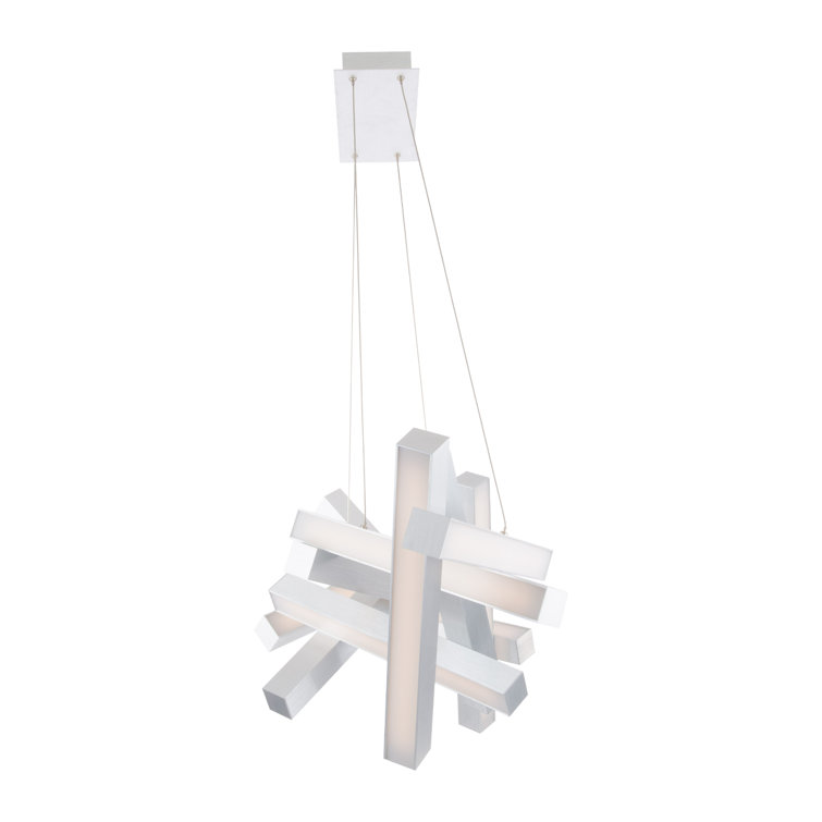 Sleek Black and Crystal 11-Light LED Geometric Chandelier