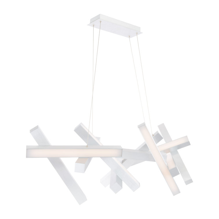 Sleek Black and Crystal 11-Light LED Geometric Chandelier
