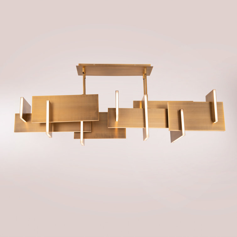 Amari Aged Brass & Crystal LED Pendant with Dimmable Light
