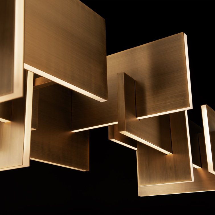 Amari Aged Brass & Crystal LED Pendant with Dimmable Light