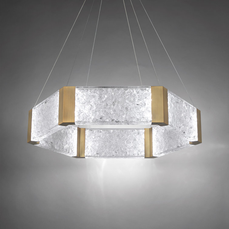 Aged Brass 40-170" Adjustable LED Pendant Light