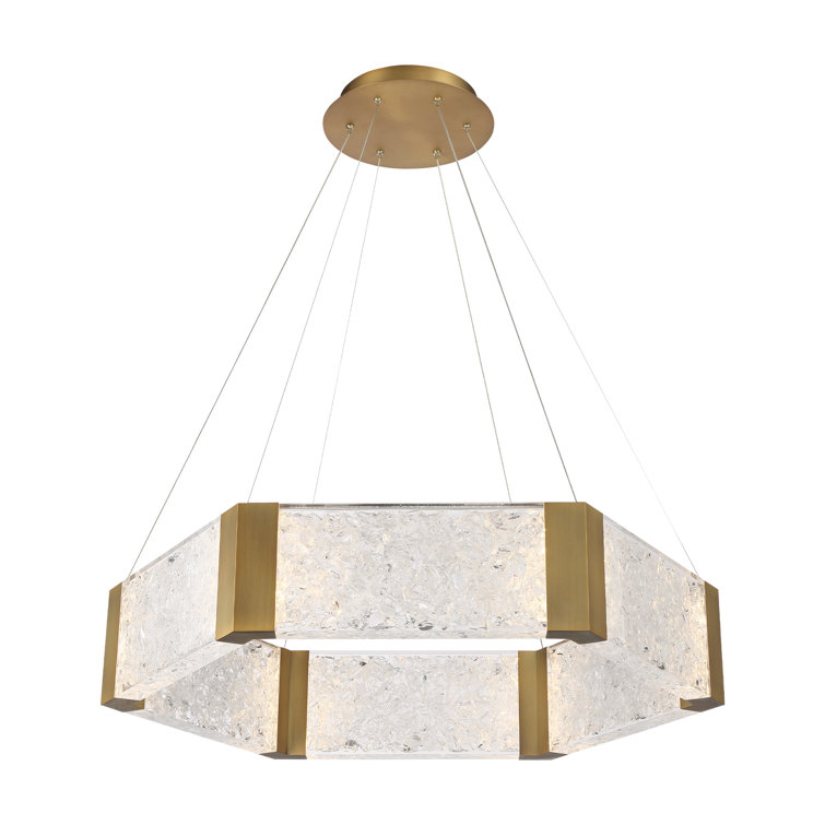Aged Brass 40-170" Adjustable LED Pendant Light