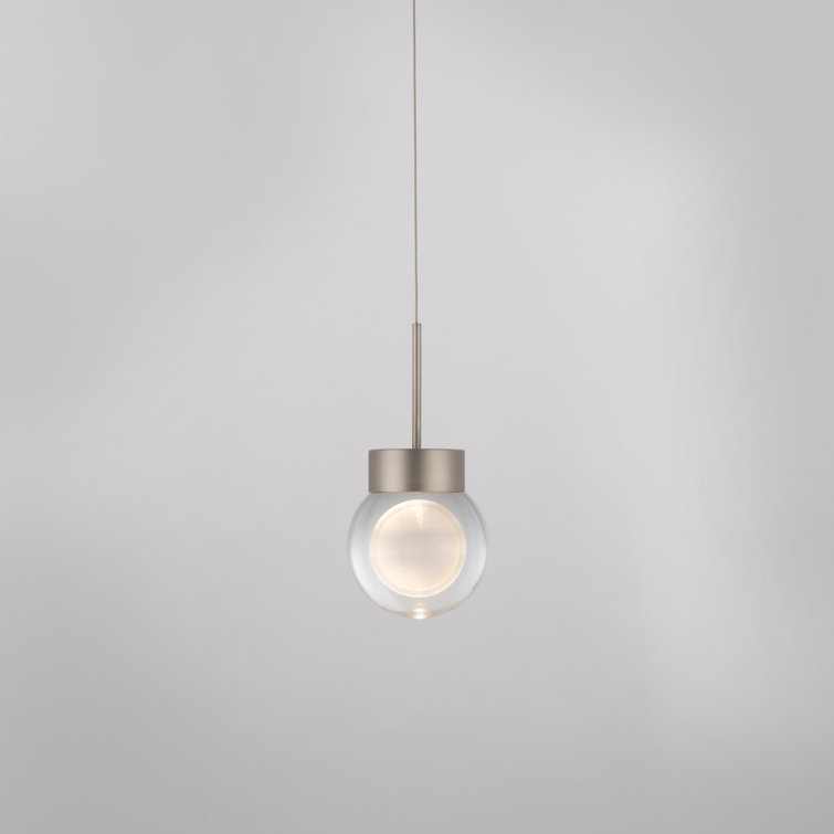 Satin Nickel Mini Globe LED Pendant Light