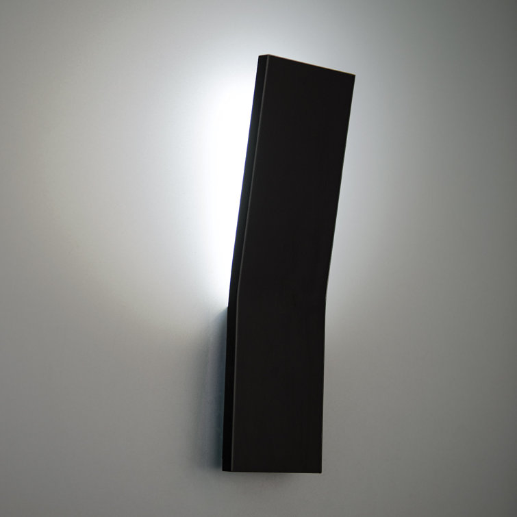 Sleek Black LED Sconce with Clear Diffuser - Dimmable, 11" H