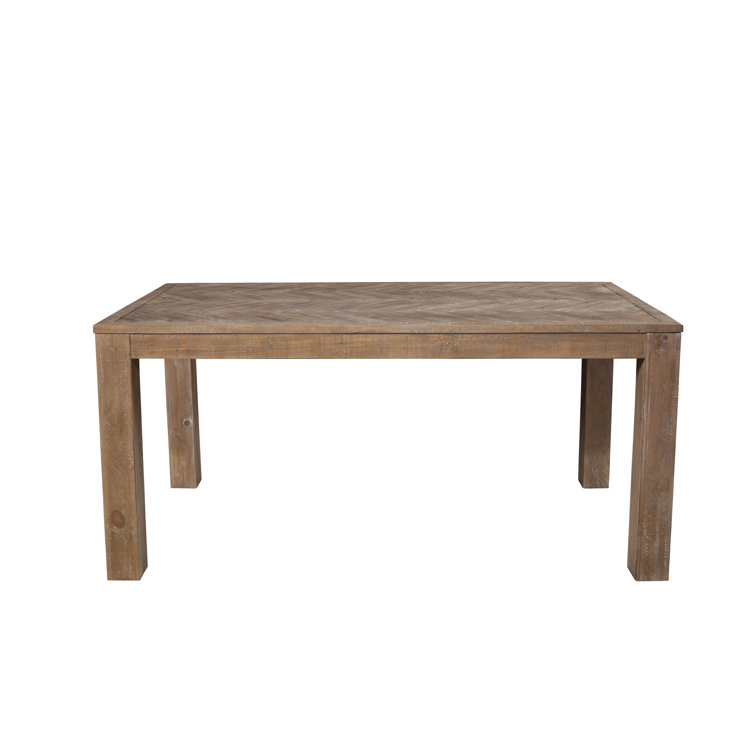 Reclaimed Pine Chevron 74" Rustic Dining Table in Weathered Natural