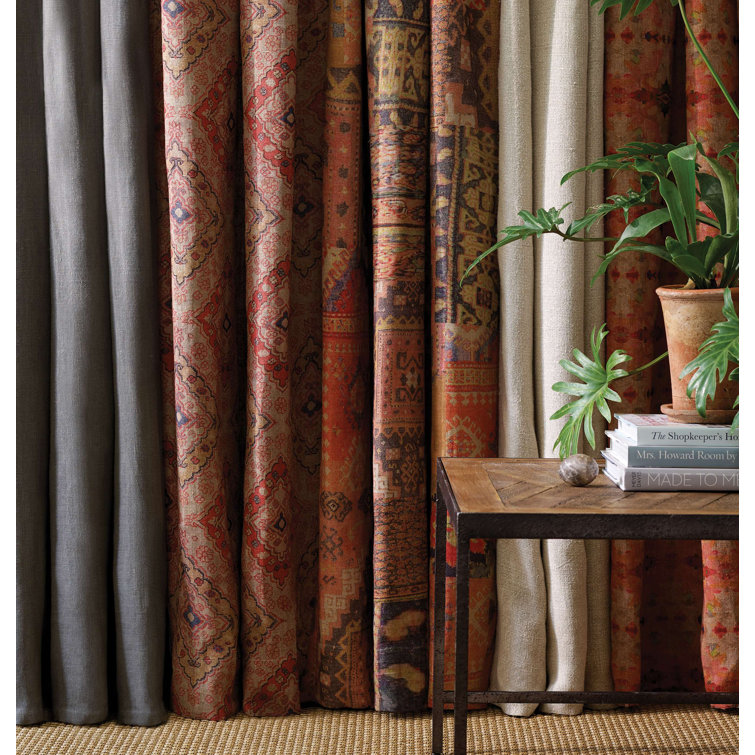 Anatolia Luxe Linen 50" x 108" Room-Darkening Pleated Curtain Panel