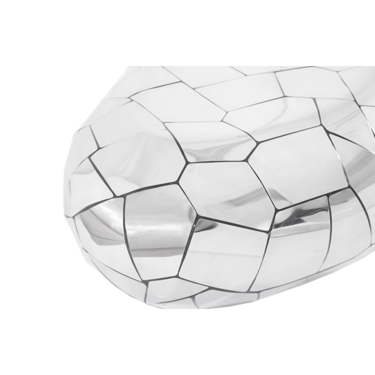 Crazy Cut Stainless Steel Silver Coffee Table