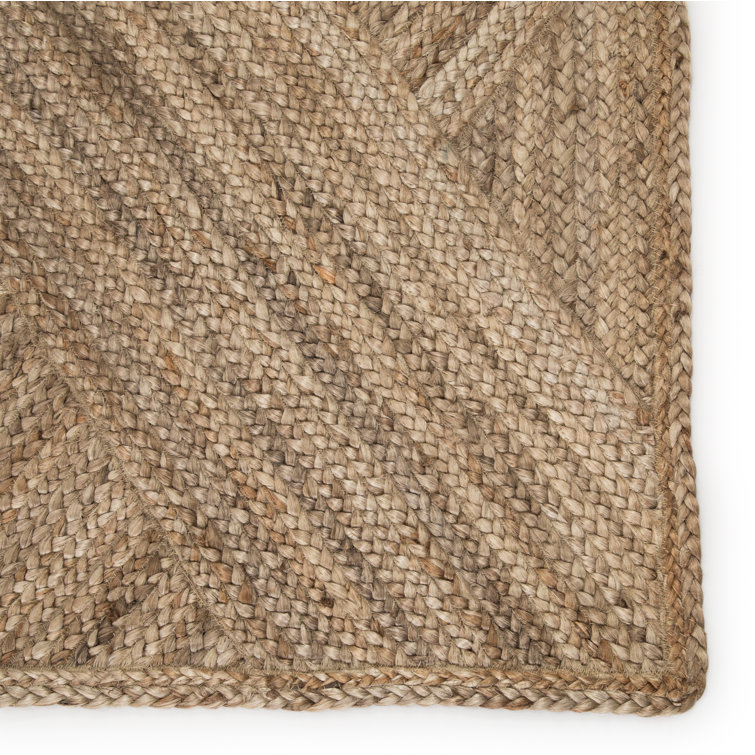Handmade Beige Geometric Jute Area Rug, 2' x 3'