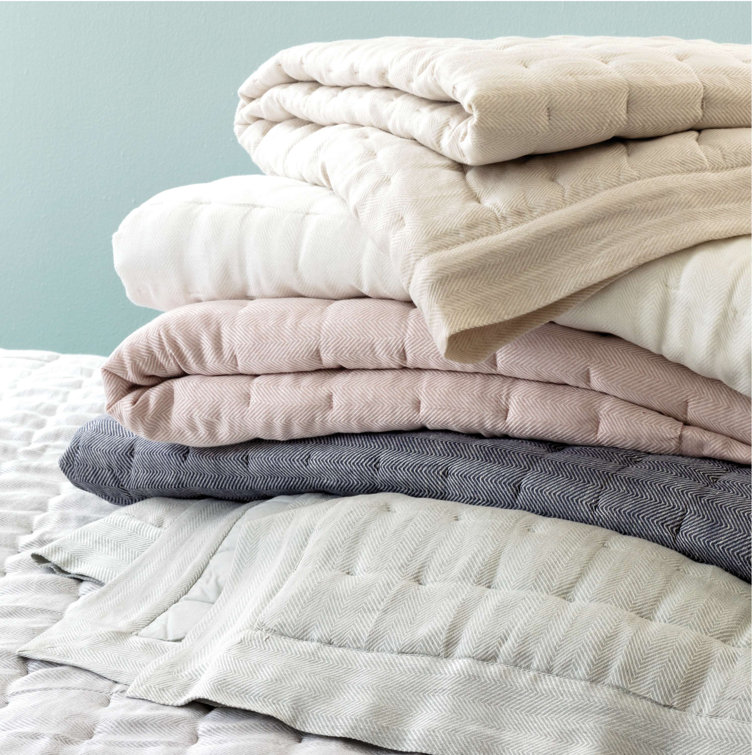 Reversible Natural Cotton Full Quilt Set with Polyester Fill