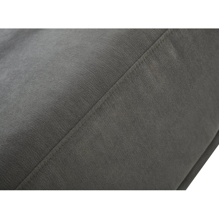 Lucca 67'' Gray Faux Suede Sectional Sofa with Metal Legs