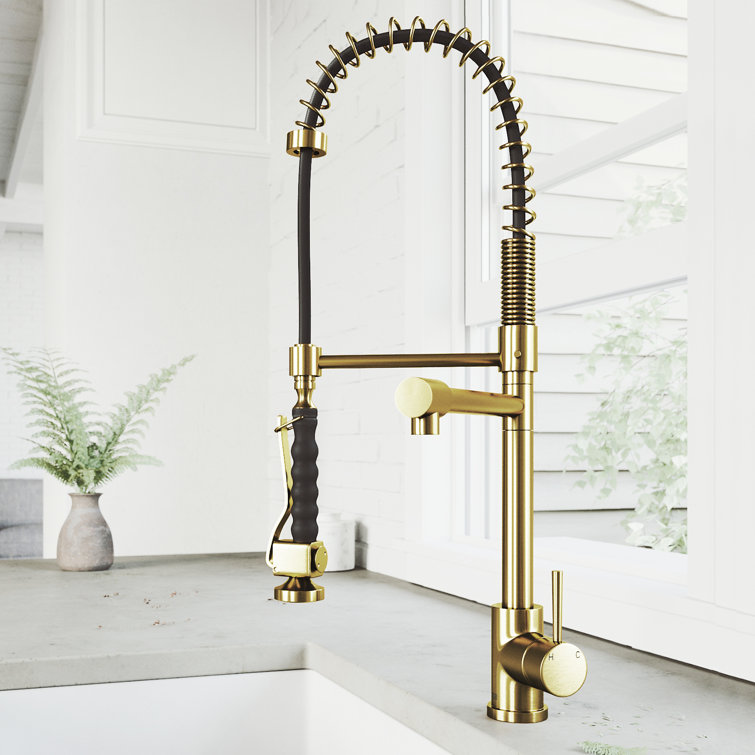 Zurich 27" Chrome Brass Pull-Down Kitchen Faucet