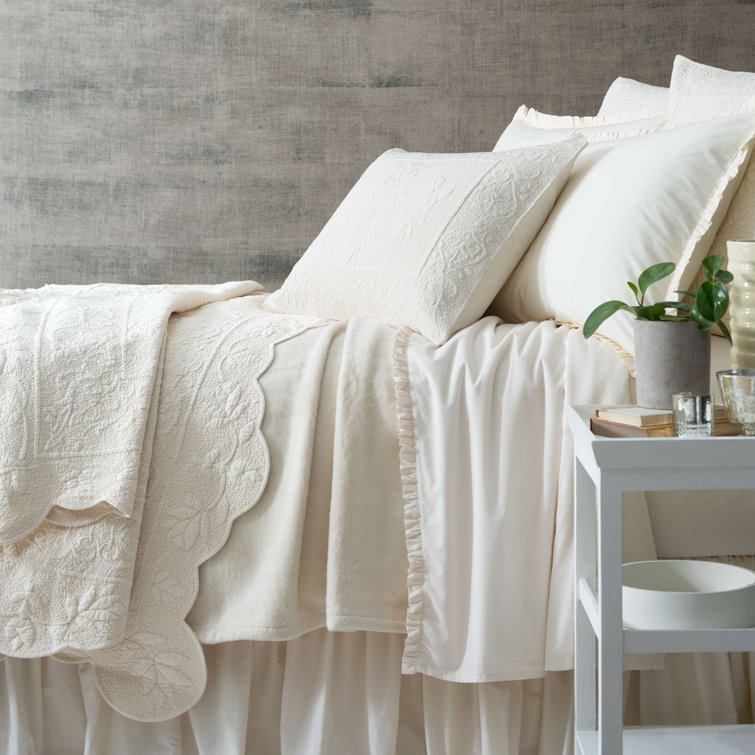 Classic Ruffle White Cotton Standard Pillowcases (Pair)