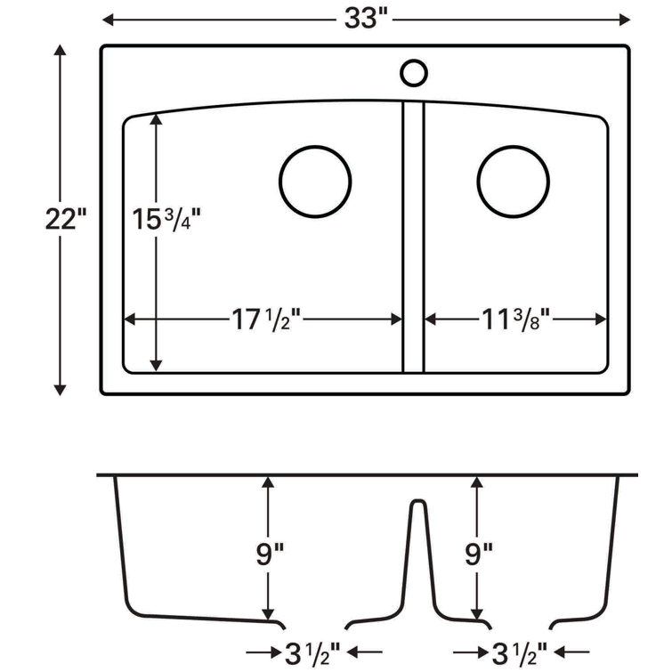 Brown Quartz Double Bowl Kitchen Sink with Rear Drain