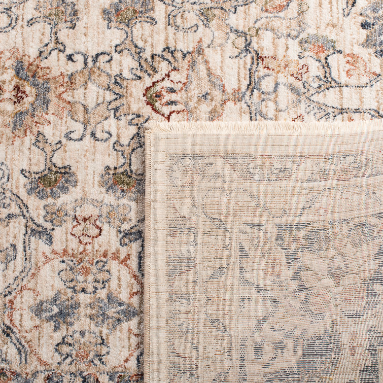 Ivory Elegance 84'' Square Hand-Knotted Synthetic Area Rug