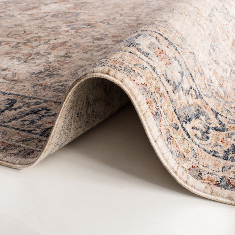 Ivory Elegance 84'' Square Hand-Knotted Synthetic Area Rug