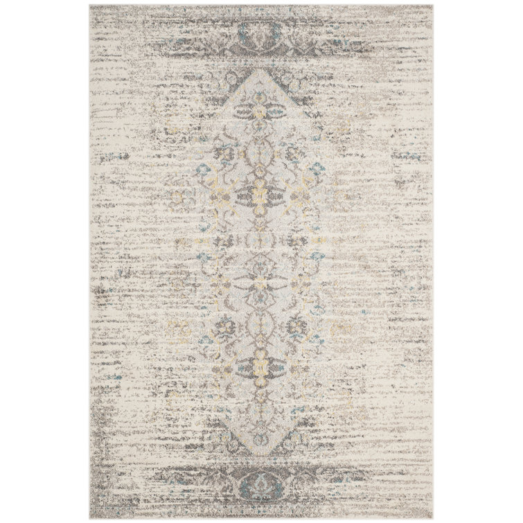 Monaco Grey and Multicolor Synthetic 10' x 14' Rectangular Rug
