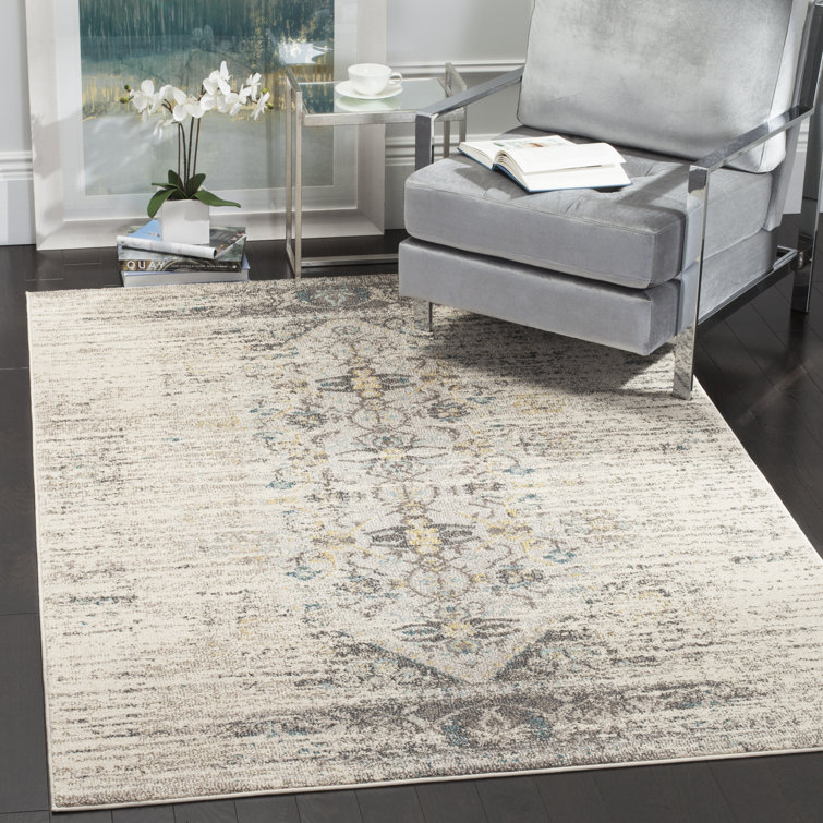 Monaco Grey and Multicolor Synthetic 10' x 14' Rectangular Rug