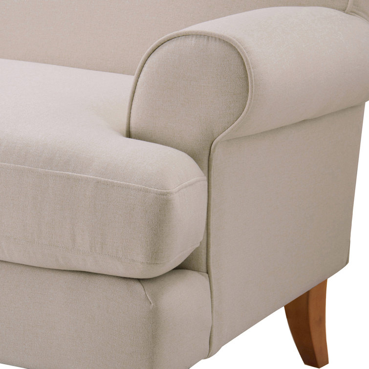 Alana Lawson 88'' Sky Neutral Velvet Upholstered Sofa