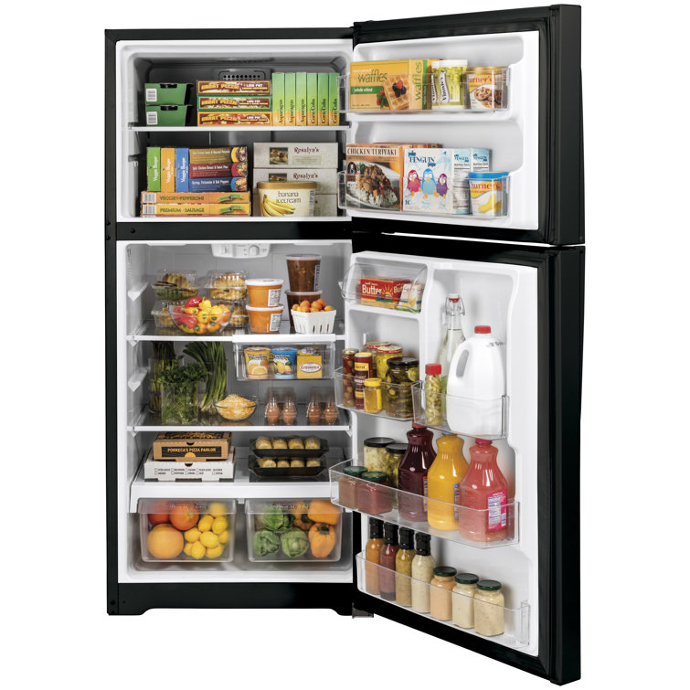 Black 21.9 Cu. Ft. Smart Energy Star Top Freezer Refrigerator