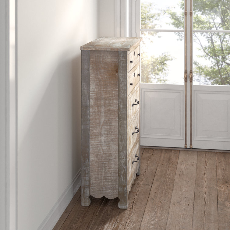 Chatsworth Chalk White 5-Drawer Farmhouse Chest with Bronze Hardware