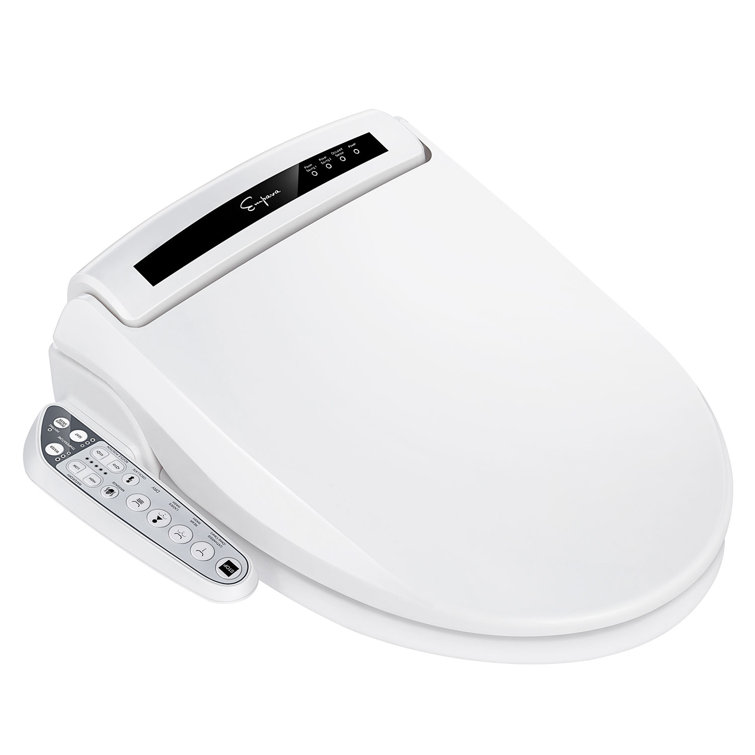 Glossy White Electric Elongated Bidet Toilet Seat