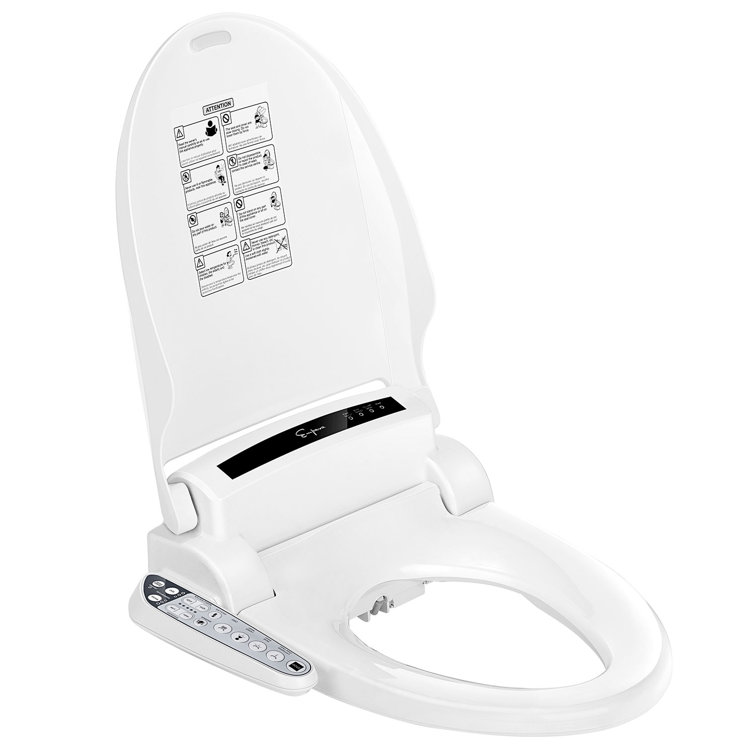 Glossy White Electric Elongated Bidet Toilet Seat