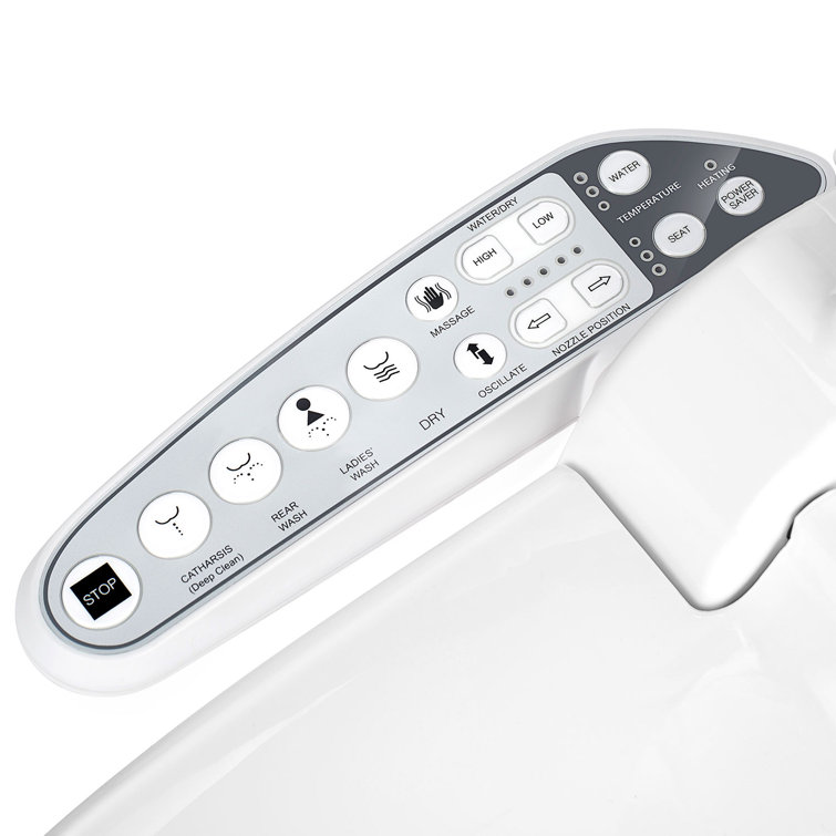 Glossy White Electric Elongated Bidet Toilet Seat