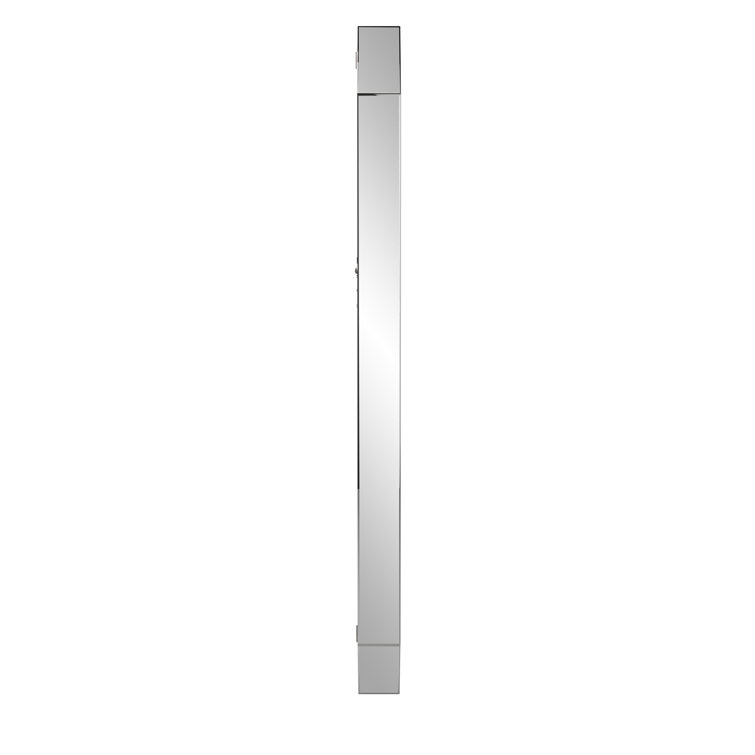 Bright Silver Rectangular Wood Frame Wall Mirror