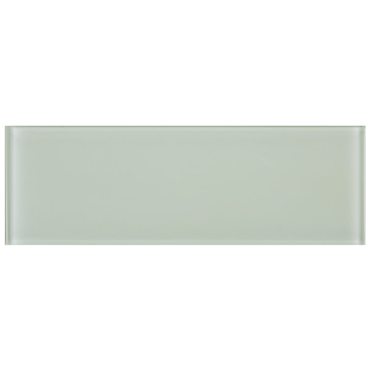 Gray 4'' x 12'' Glass Mosaic Subway Tile