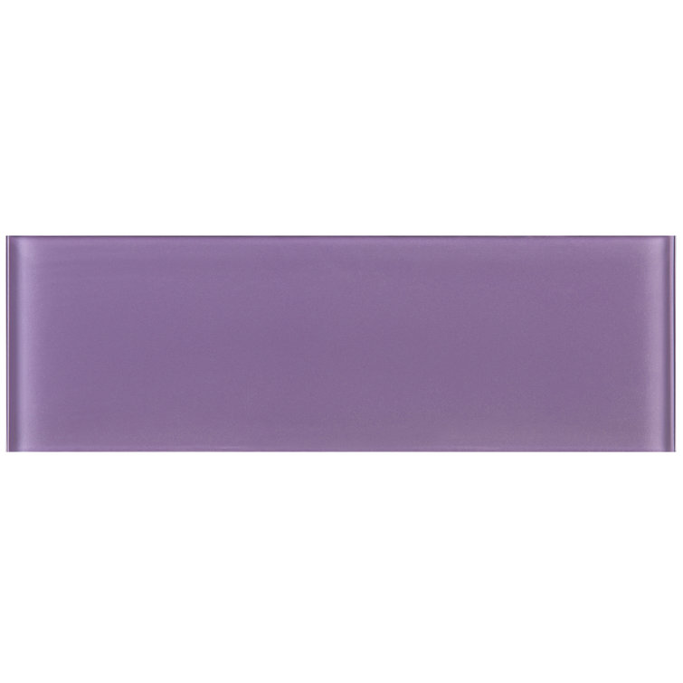 Purple 4'' x 12'' Glass Mosaic Subway Tile for Bathroom and Kitchen