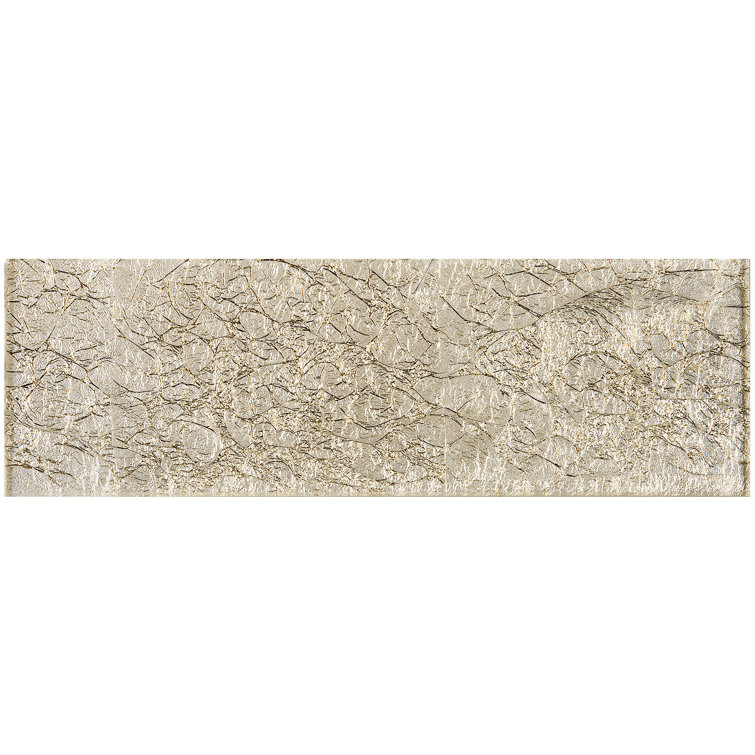 Gold 4'' x 12'' Glass Mosaic Subway Tile