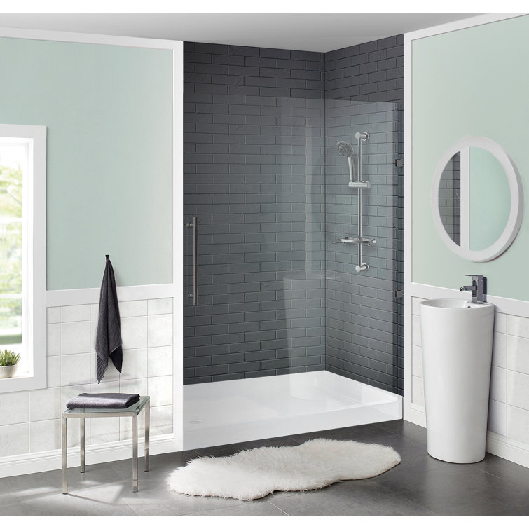 Voltaire 48" x 36" White Acrylic Single-Threshold Shower Base