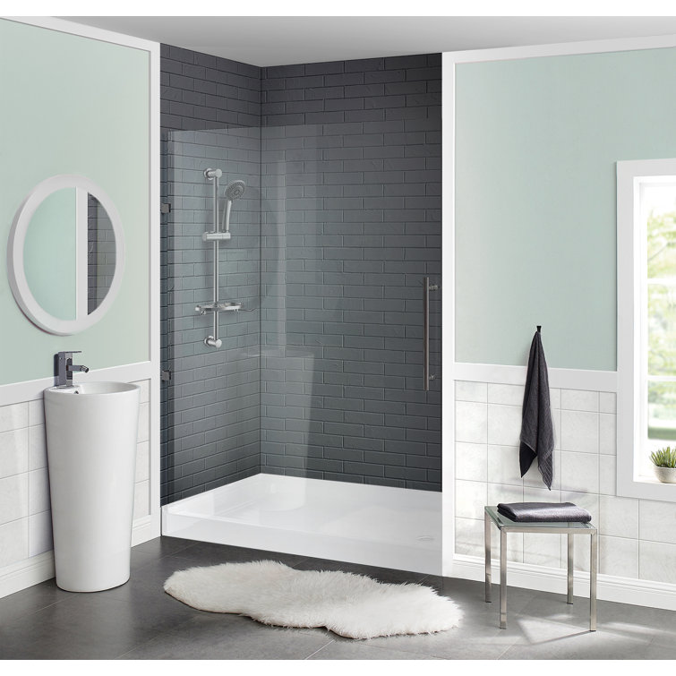 Voltaire 60" x 32" Gray Acrylic Shower Base with Right-Hand Drain
